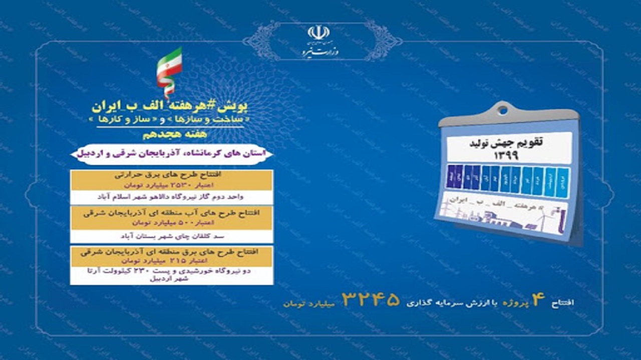 افتتاح چند طرح مهم ملی +فیلم