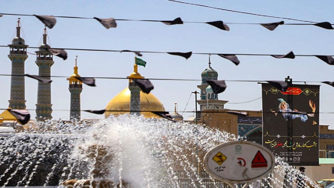استفاده چشمگیر از پرچم و بیرق عزا در شهر مقدس قم