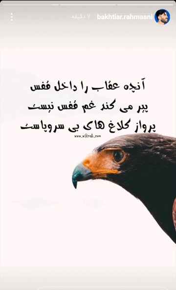 استوری معنادار بختیار رحمانی