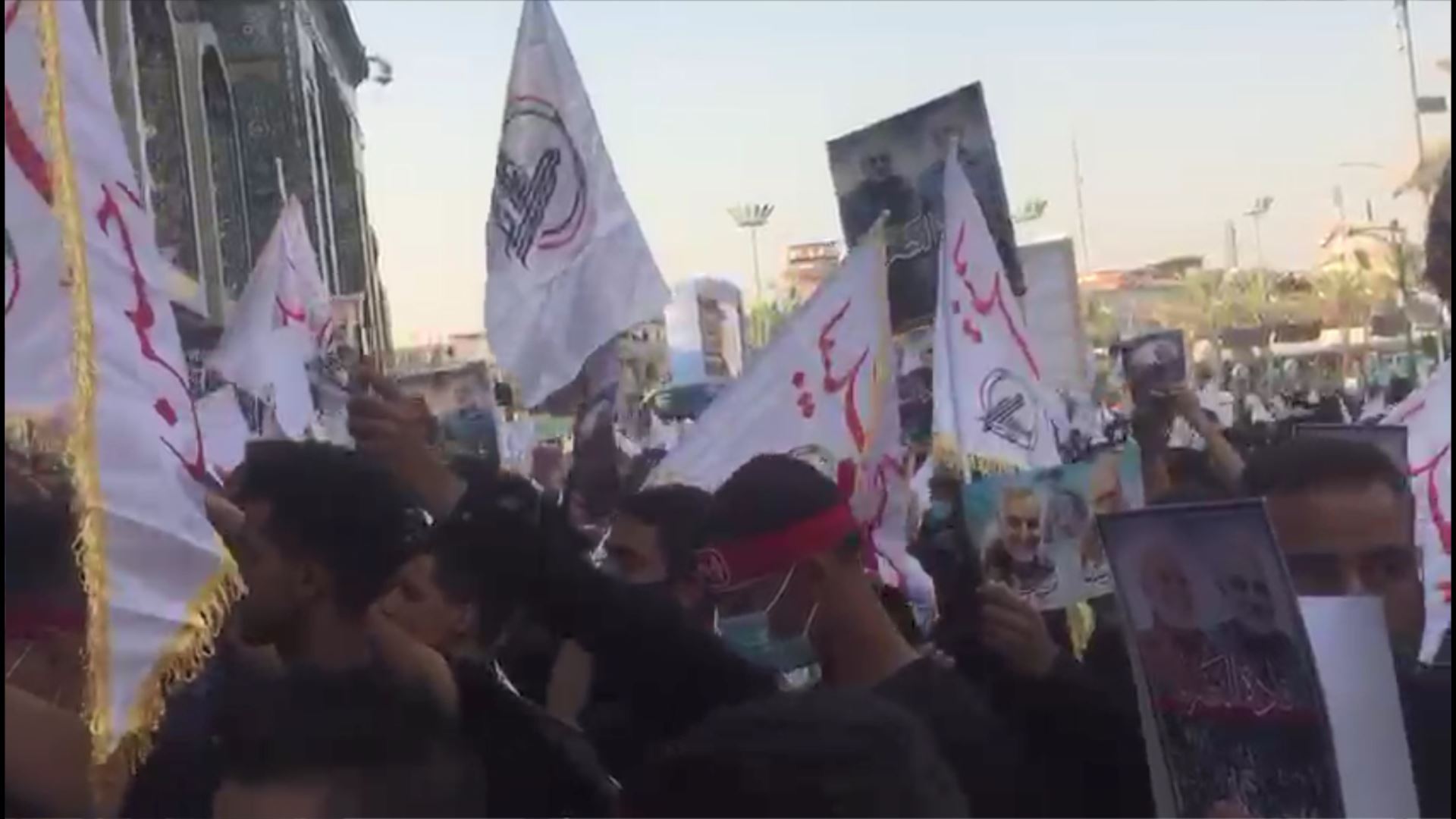 راهپیمایی تجدید عهد مردم عراق با شهید سلیمانی و ابومهدی در بین&zwnj;الحرمین