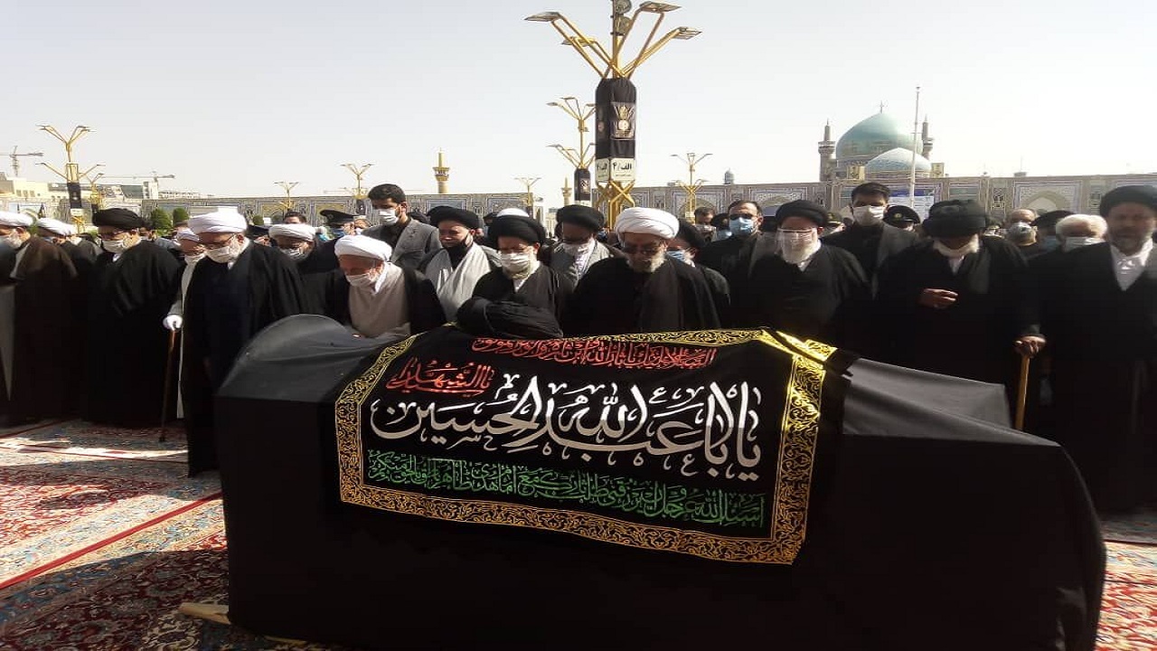 پیکر آیت‌الله سید عبدالجواد علم‌الهدی در حرم مطهر رضوی به خاک سپرده شد
