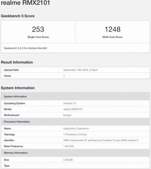 بچمارک گوشی Realme C17 