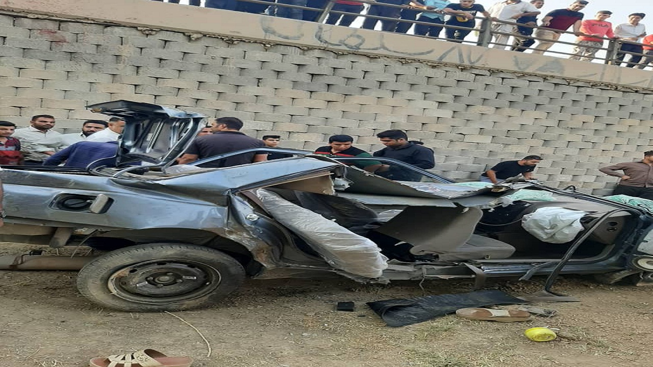 سقوط مرگبار پژو ۴۰۵ از پل شیبان/ ۵ نفر کشته و مصدوم شدند