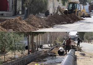 حل مشکل آبگرفتگی خیابان درمانگاه و سایت مکانیکی شهرک شهید رجایی