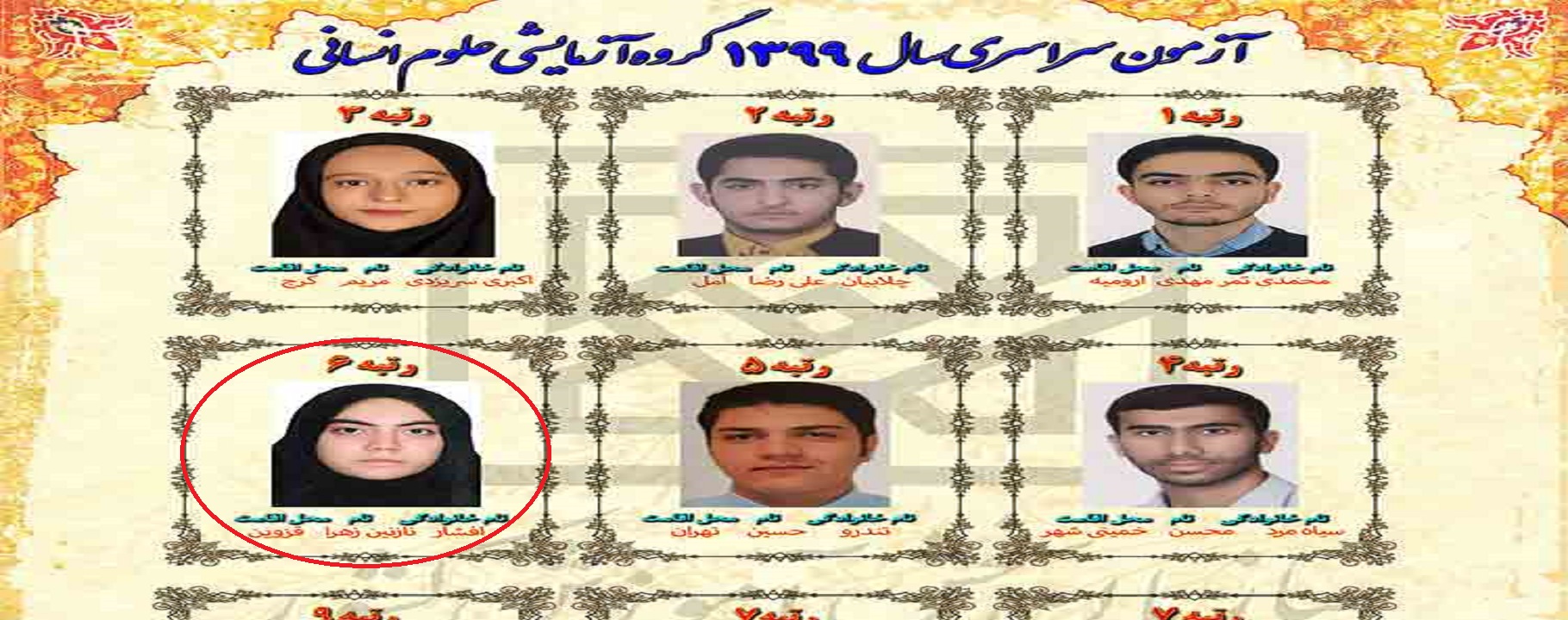 روزانه ۵ تا ۹ ساعت مطالعه می‌کردم/در هیچ کلاس کنکوری شرکت نکردم/تلاش و برنامه ریزی رمز موفقیت