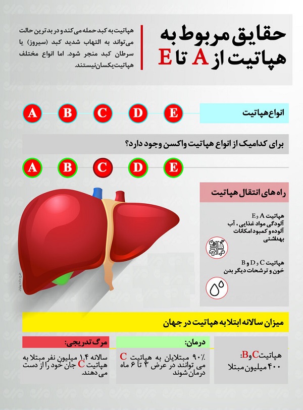 حقایق مربوط به هپاتیت از A تا E + اینفوگرافیک