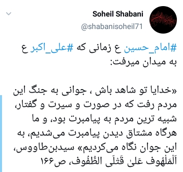 دلنوشته های کاربران بمناسبت شهادت علی اکبر