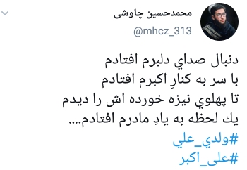دلنوشته های کاربران بمناسبت شهادت علی اکبر
