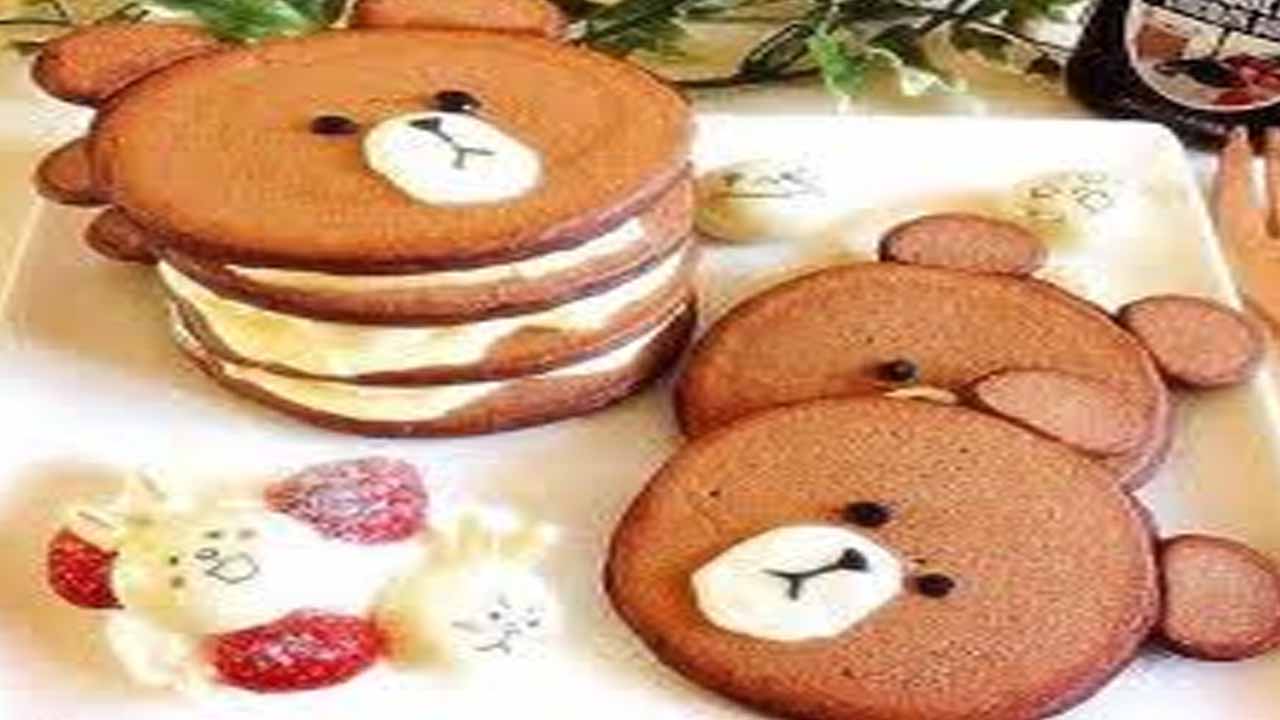 پنکیک کودک با طرح فانتزی خرسی + طرز تهیه