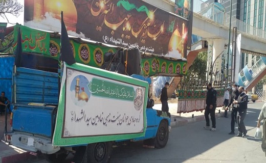 کاروان سیار عزاداری جوانان هیئتی با خودرو در سطح شهرستان سنندج+تصویر