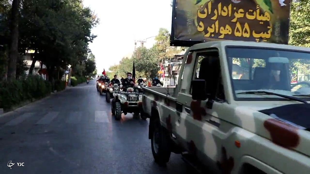 خودروپیمایی هیئت عزاداری تیپ ۵۵ هوابرد شیراز