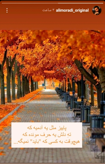 استوری مجری جوان همزمان با فرارسیدن پاییز