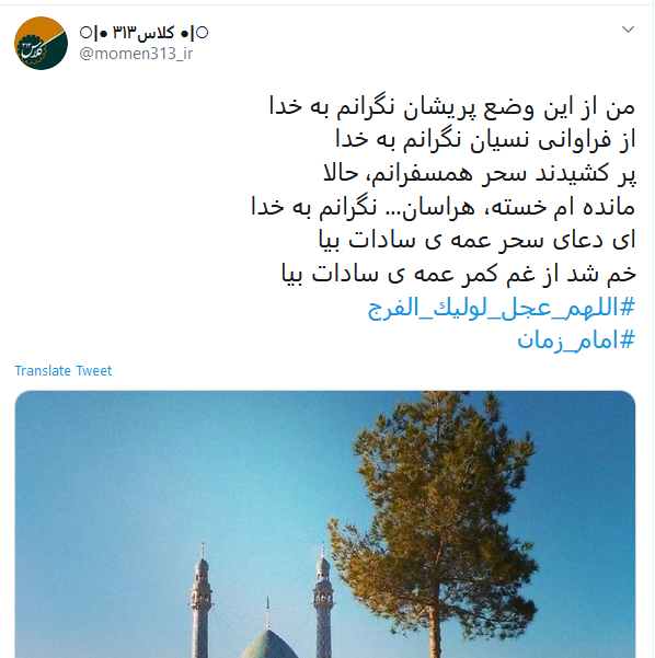 دلتنگی های کاربران برای ظهور حضرت ولی عصر (عج)