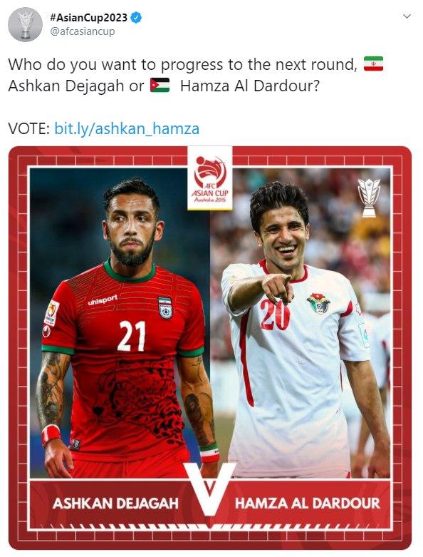 نظرسنجی AFC/ رقابت اشکان دژاگه با ستاره اردنی