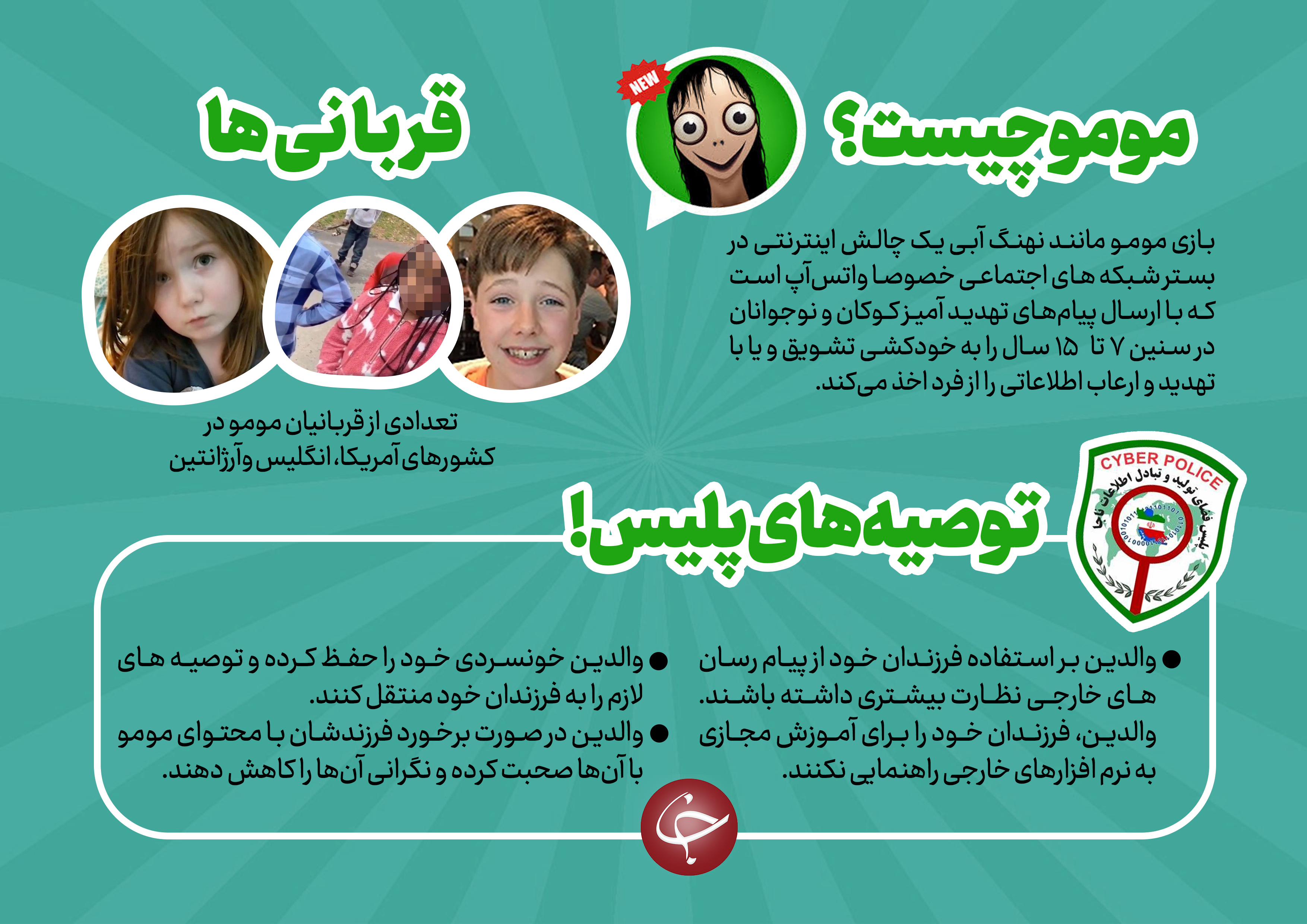 راه&zwnj;های جلوگیری از به دام افتادن کودکان به چالش مومو + اینفوگرافیک
