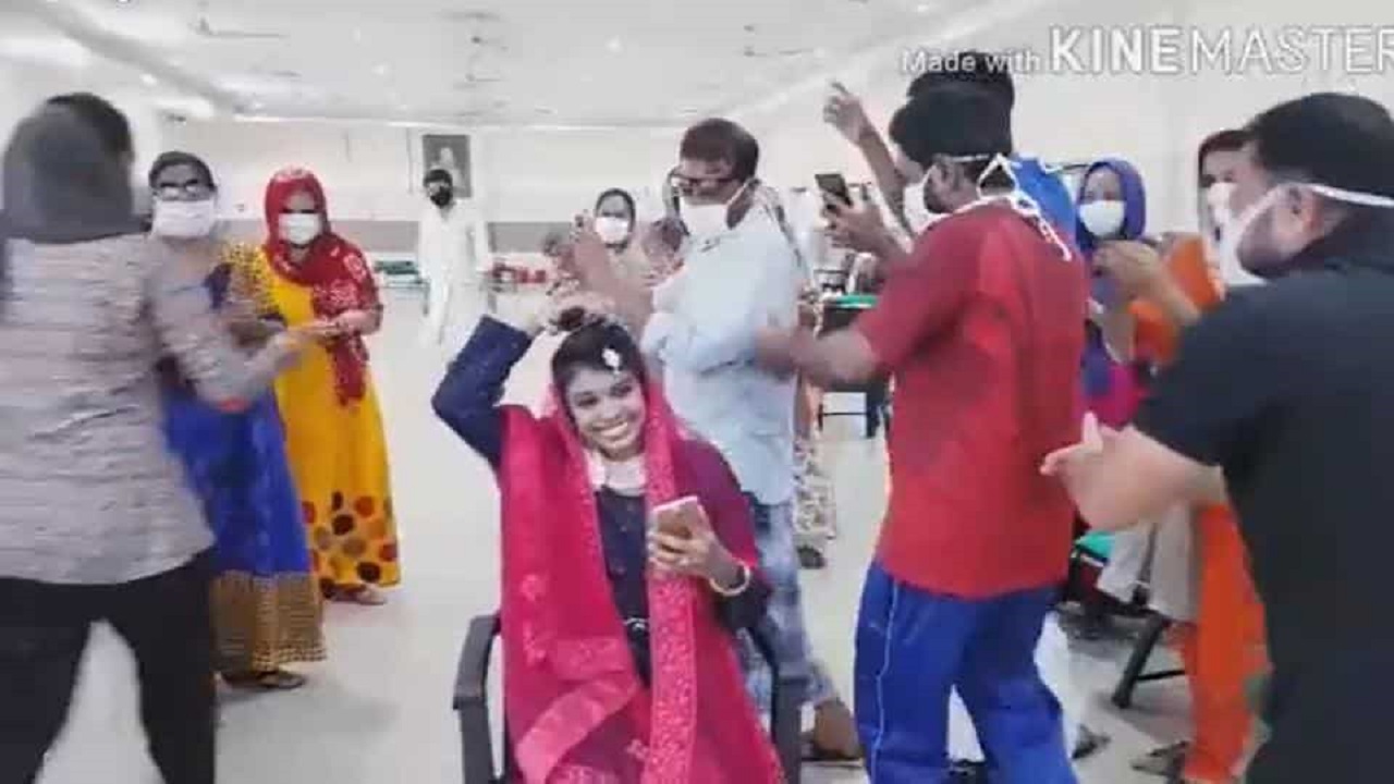 جشن عروسی پرستار مبتلا به کرونا در بیمارستان!