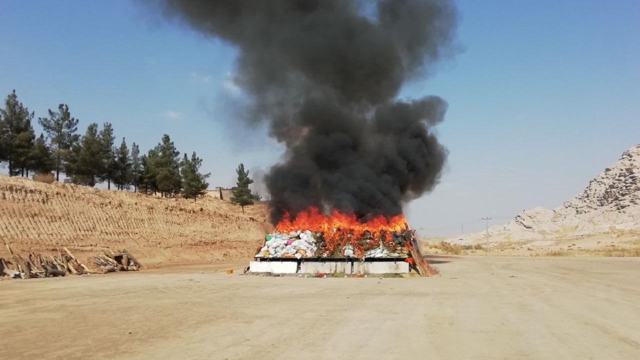 محموله ۱۶ تنی مواد مخدر در مشهد امحاء شد