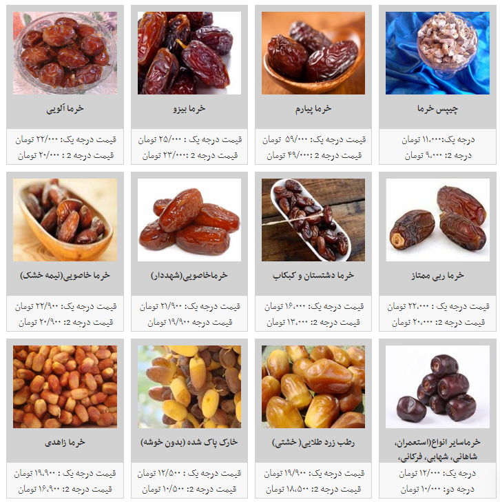 قیمت جدید انواع خرما در بازار چقدر است؟