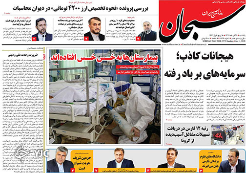 تصاویر صفحه نخست روزنامه&zwnj;های استان فارس روز یکشنبه ۱۱ آبان ماه سال ۱۳۹۹