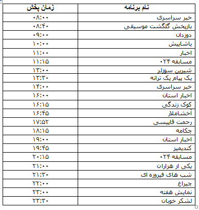 جدول پخش برنامه&zwnj;های رادیویی ۱۳ آبان ماه صدا و سیمای مرکز زنجان