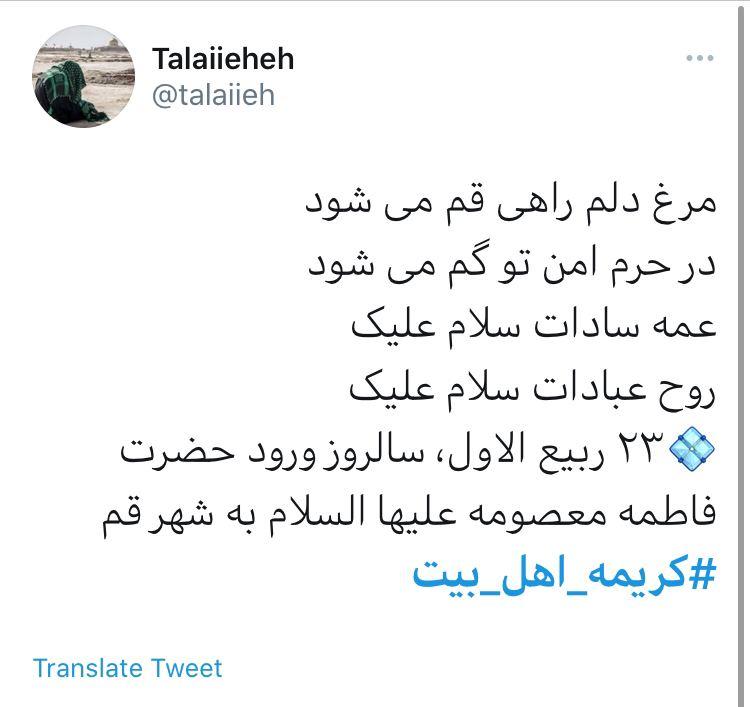 پست کاربران به مناسبت سالروز ورود حضرت معصومه (س) به قم