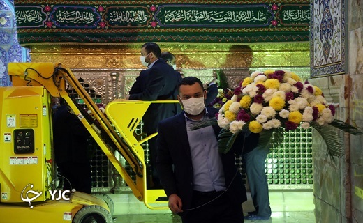 ضریح مطهر حرم حضرت معصومه (س)گل آرایی شد+تصاویر