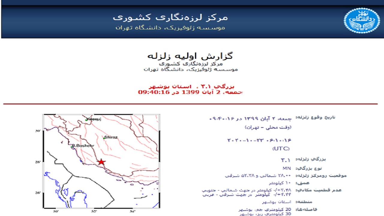 زمین در جم لرزید