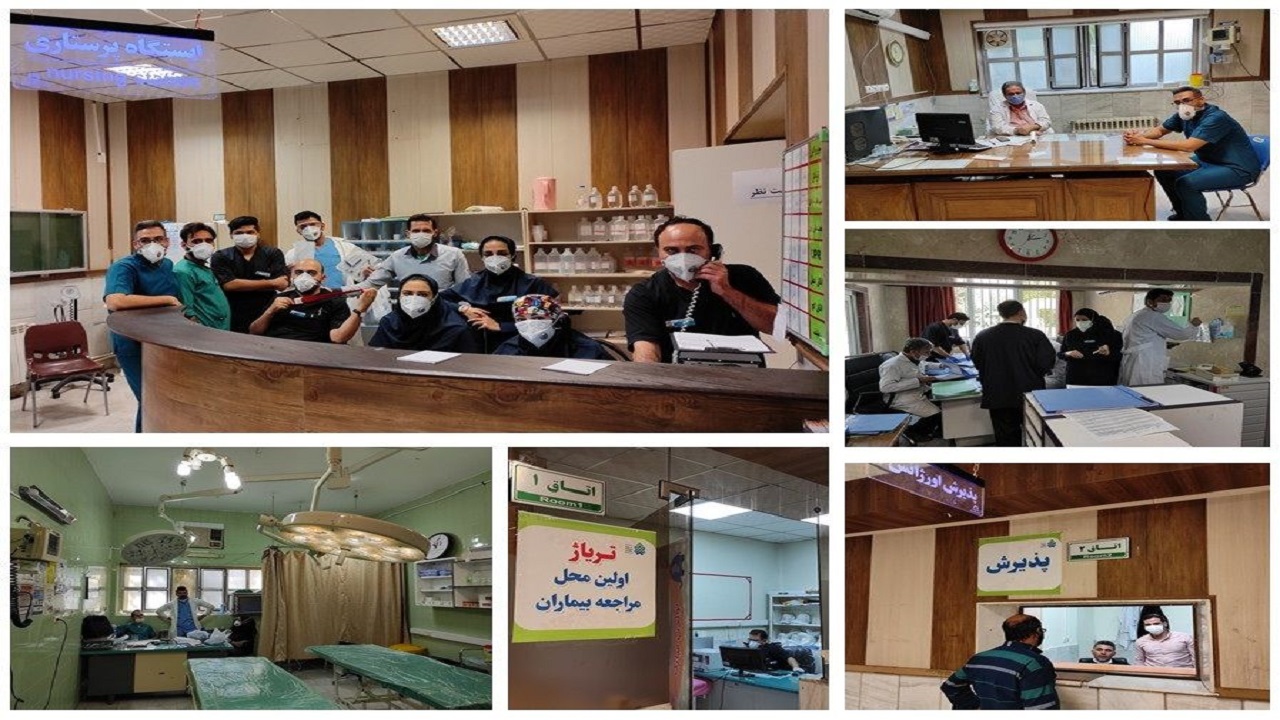 جدا سازی بیماران کرونایی و ترومایی در بیمارستان نکویی فرقانی قم