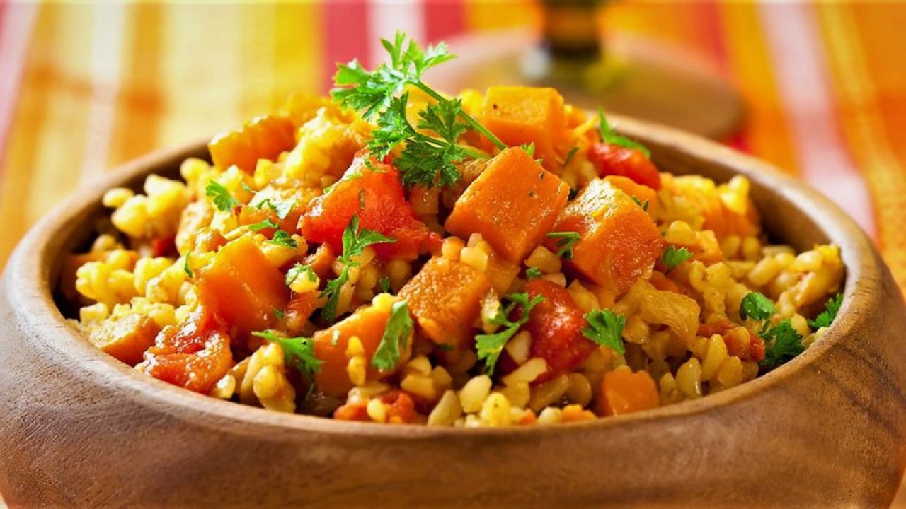 طرز تهیه پلو کدو حلوایی خوشمزه و پرخاصیت