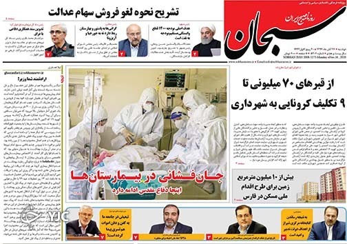 تصاویر صفحه نخست روزنامه&zwnj;های استان فارس روز دوشنبه ۲۶ آبان ماه سال ۱۳۹۹