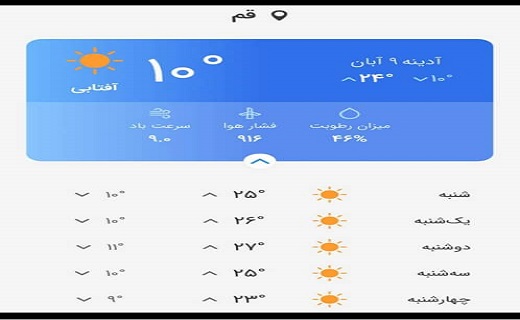 آسمان قم صاف است