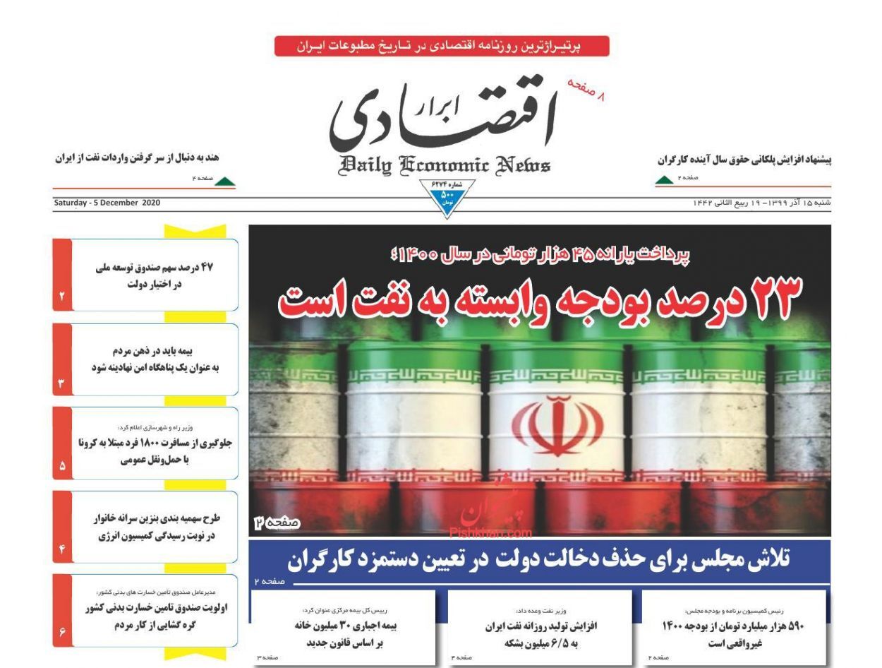 ابرار اقتصادی تلاش برای نگاه دیپلماتیک در بودجه/مالیات، کشندهتر از کرونا برای اصناف/ میزان عیدی امسال کارگران اعلام شد