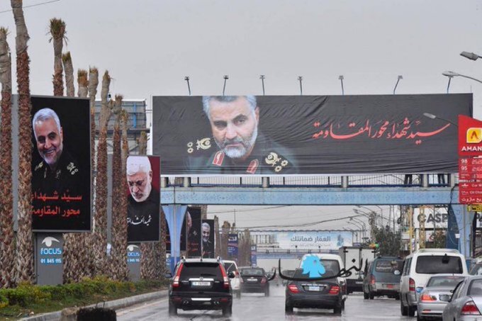 تصاویر سردار سلیمانی در خیابان&zwnj;های لبنان خشم صهیونیست&zwnj;ها را برانگیخت +تصویر