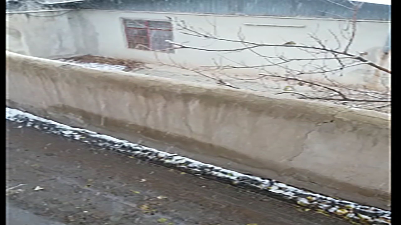 بارش برف در روستای نایه + فیلم