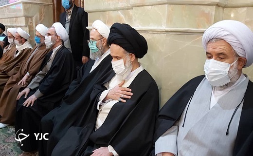 پیکر آیت الله یزدی در حرم حضرت معصومه (س) آرام گرفت+تصاویر