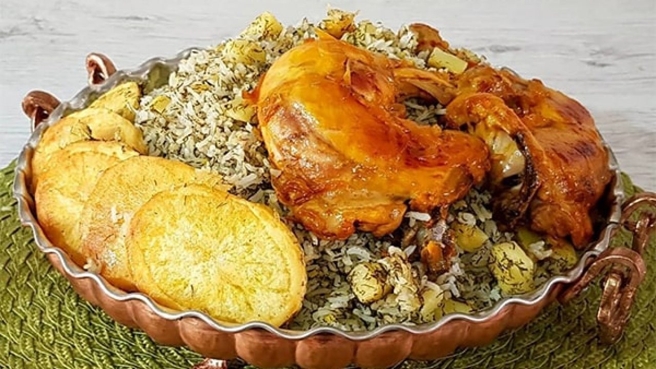 طرز تهیه و فوت و فن سیب پلو کرمانشاهی با مرغ، گوشت یا تن ماهی