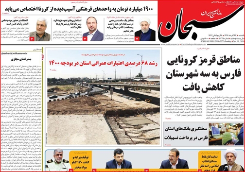 نیم صفحه نخست روزنامه&zwnj;های استانی؛