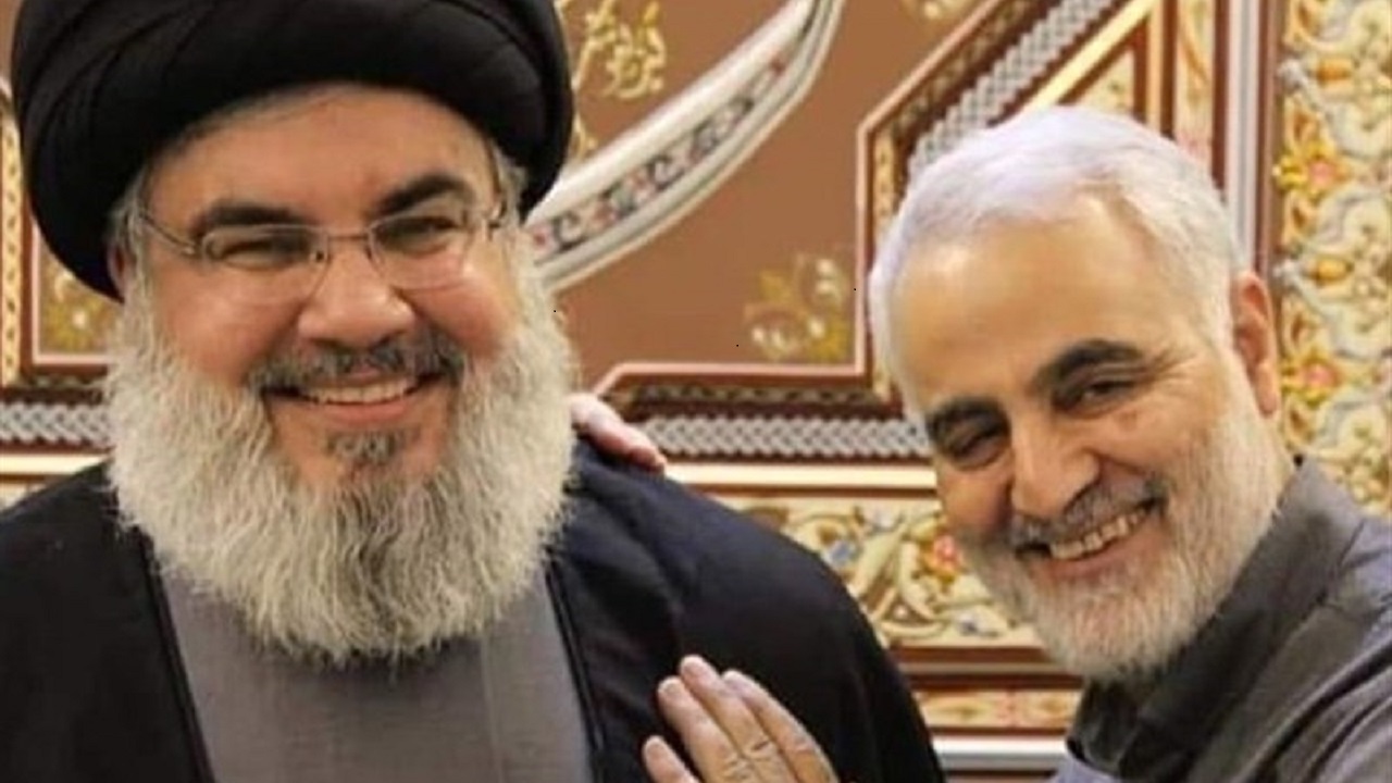 لحظاتی از حضور شهید قاسم سلیمانی در کنار سید حسن نصرالله
