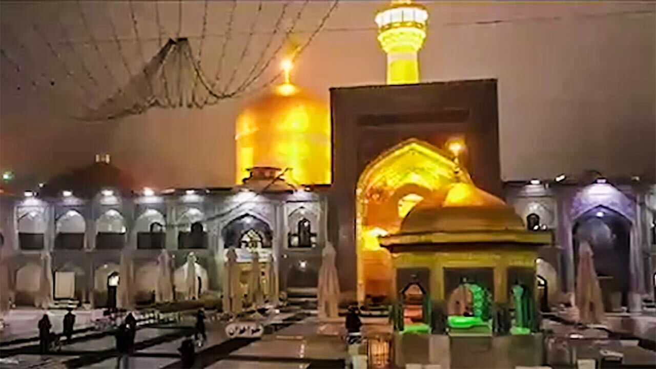 مه زیبای سحرگاهی در حرم مطهر رضوی + فیلم