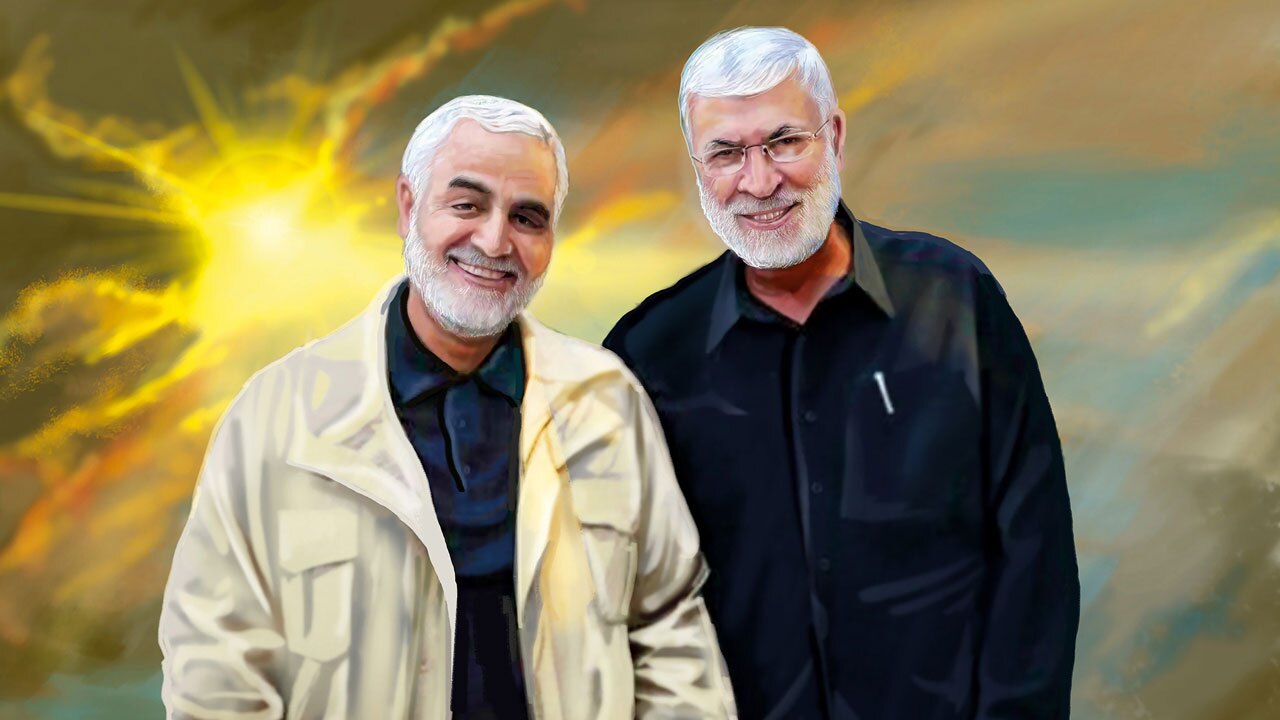 فیلمی دیده نشده از لحظه ورود دو شهید به فرودگاه بغداد برای استقبال از شهید حاج قاسم سلیمانی