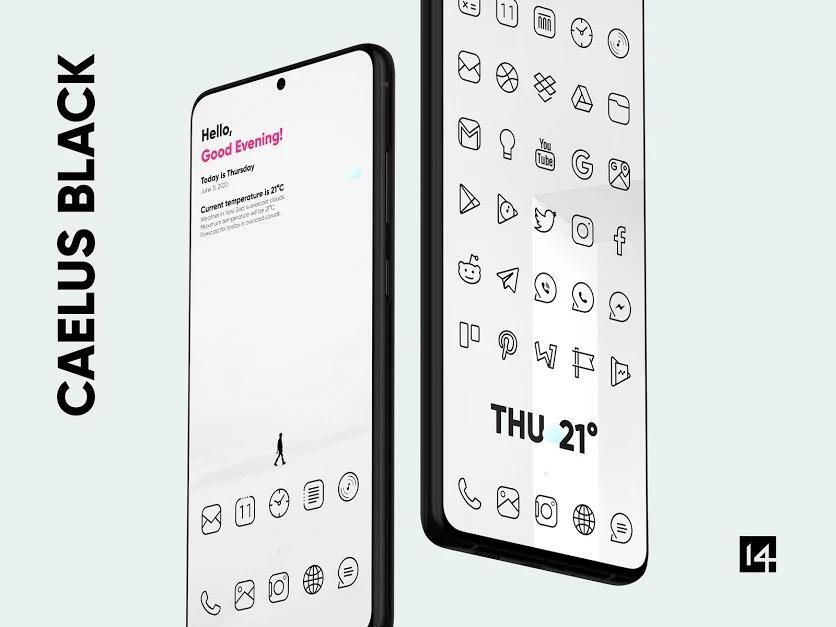دانلود Caelus Black Icon Pack
