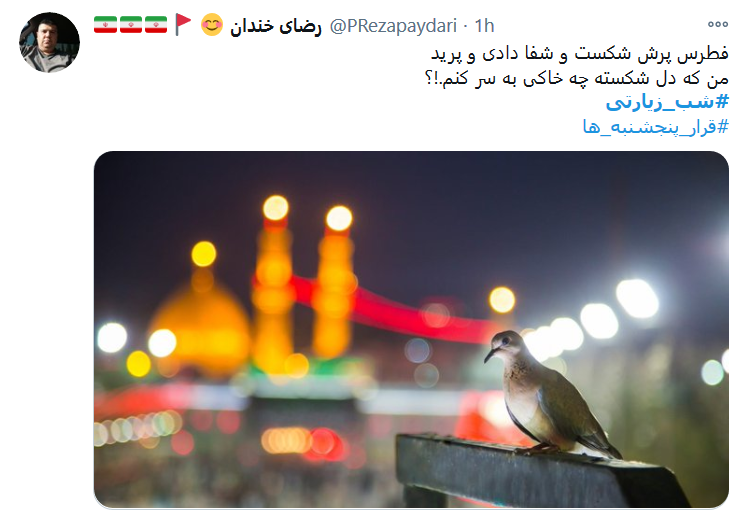 سلام میدهم و دلخوشم که فرمودید / هرآنکه در دل خود یاد ماست زائر ماست