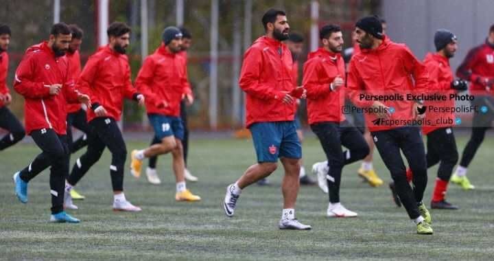 تمرین یکشنبه پرسپولیس در هوای بارانی تهران