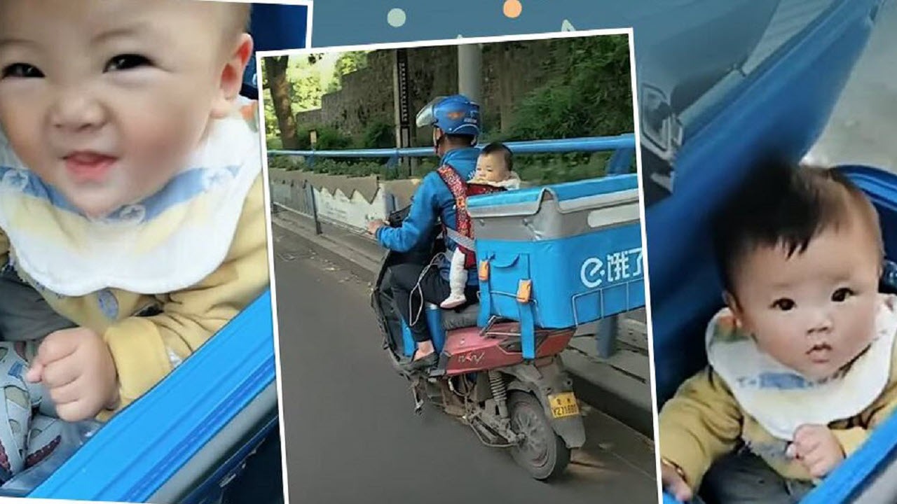 همراهی همیشگی دختری خردساله با پدرش!