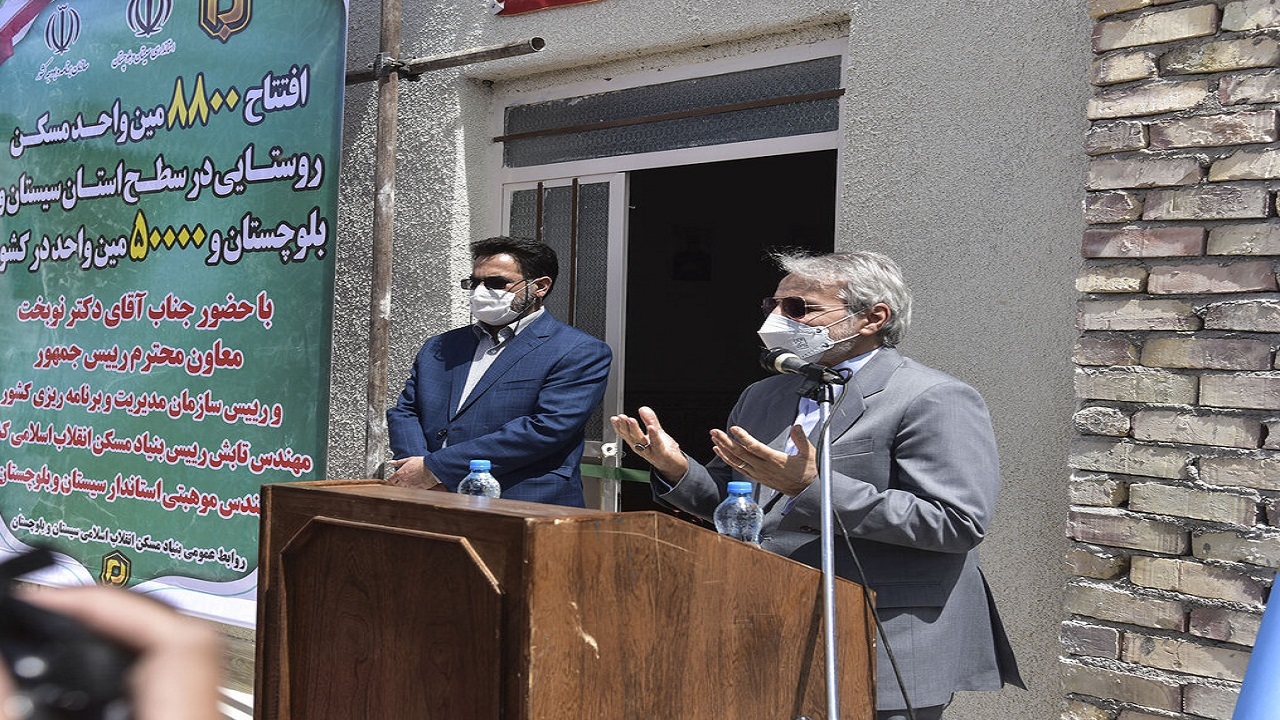 نوبخت ۵۷۰۰ واحد مسکونی روستایی را در سیستان و بلوچستان افتتاح کرد