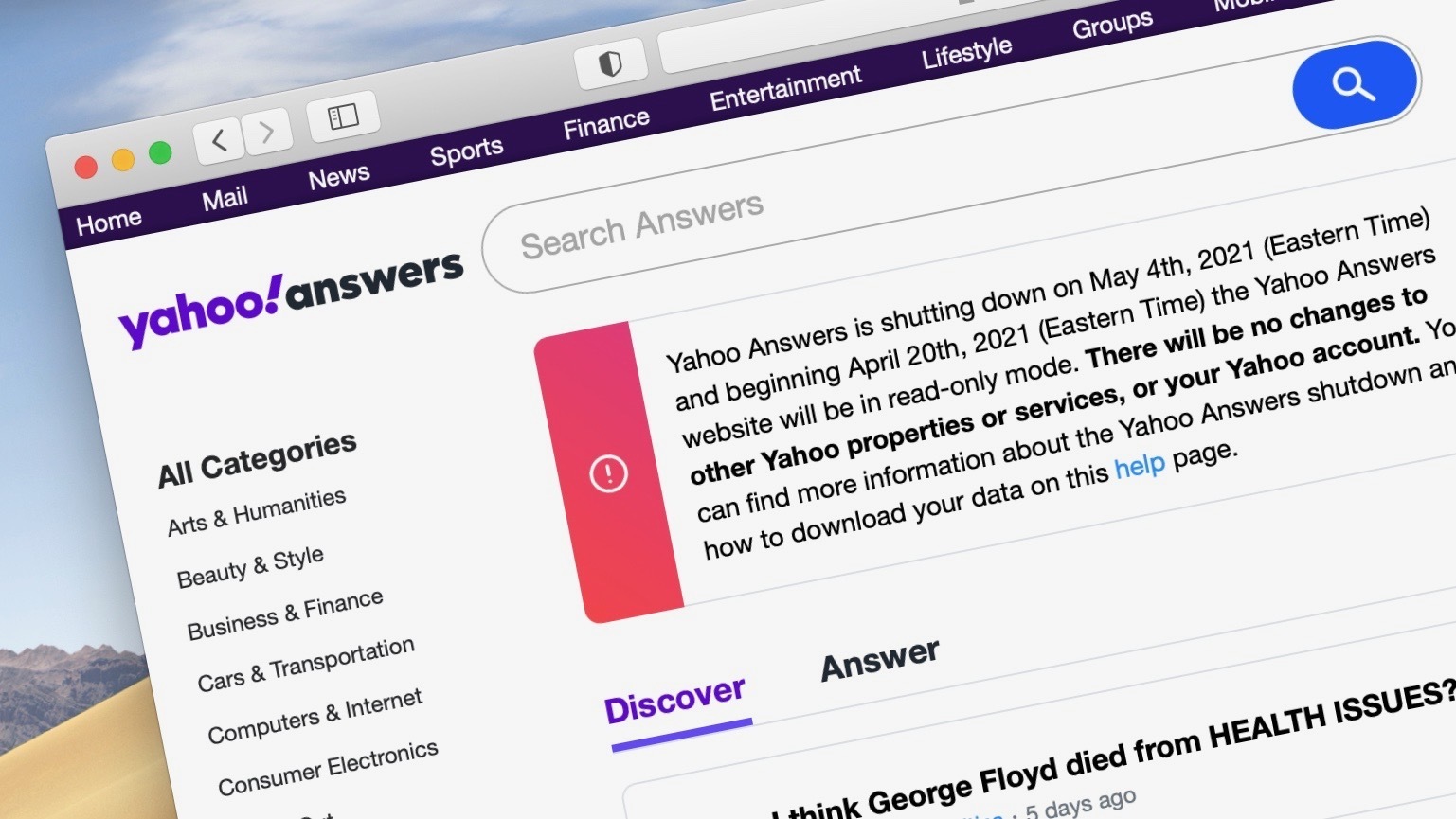 Yahoo Answers در ماه می برای همیشه متوقف می شود