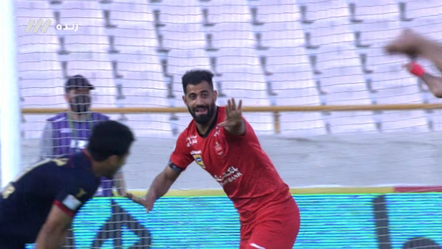 گل اول پرسپولیس به نساجی مورخ ۱۹ فروردین ۱۴۰۰ + فیلم