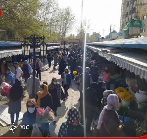 بیتوجهی به دستورالعملهای بهداشتی در بازار گل اصفهان + تصویر بیتوجهی به دستورالعملهای بهداشتی در بازار گل اصفهان + تصویر