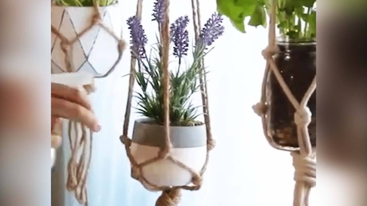 ساخت آویز گلدان در خانه + فیلم