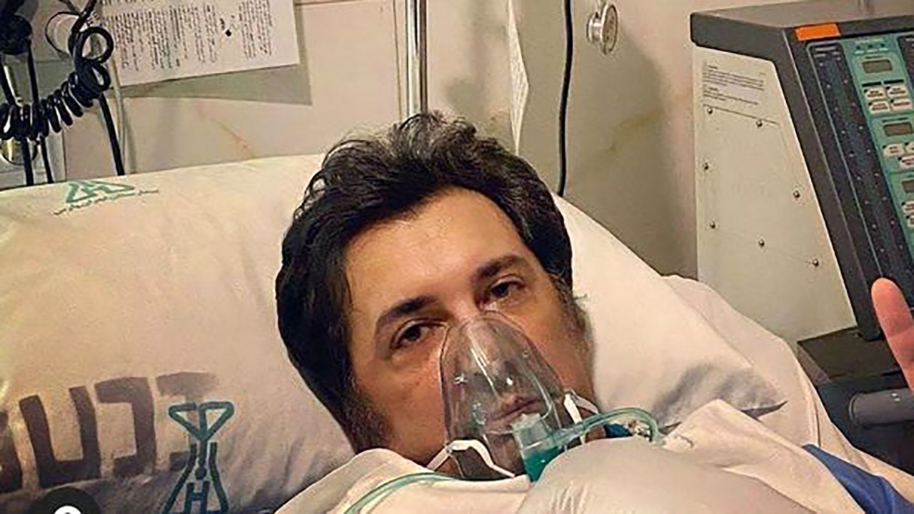 مراسم ترخیص حسام نواب صفوی از بخش ICU بیماران کرونایی + فیلم